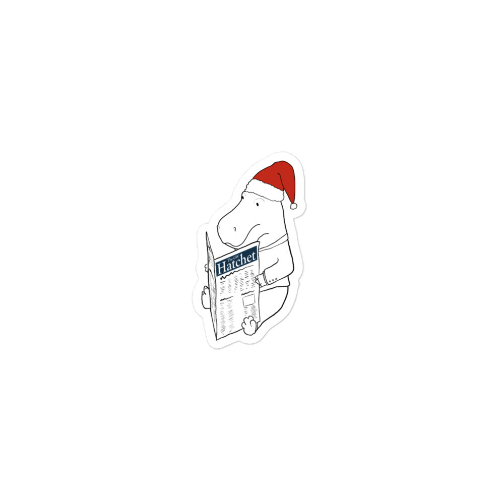 Holiday Hippo Sticker