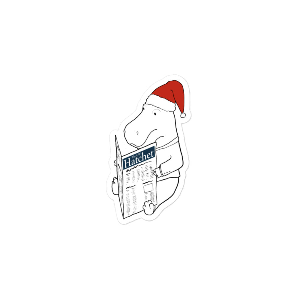 Holiday Hippo Sticker