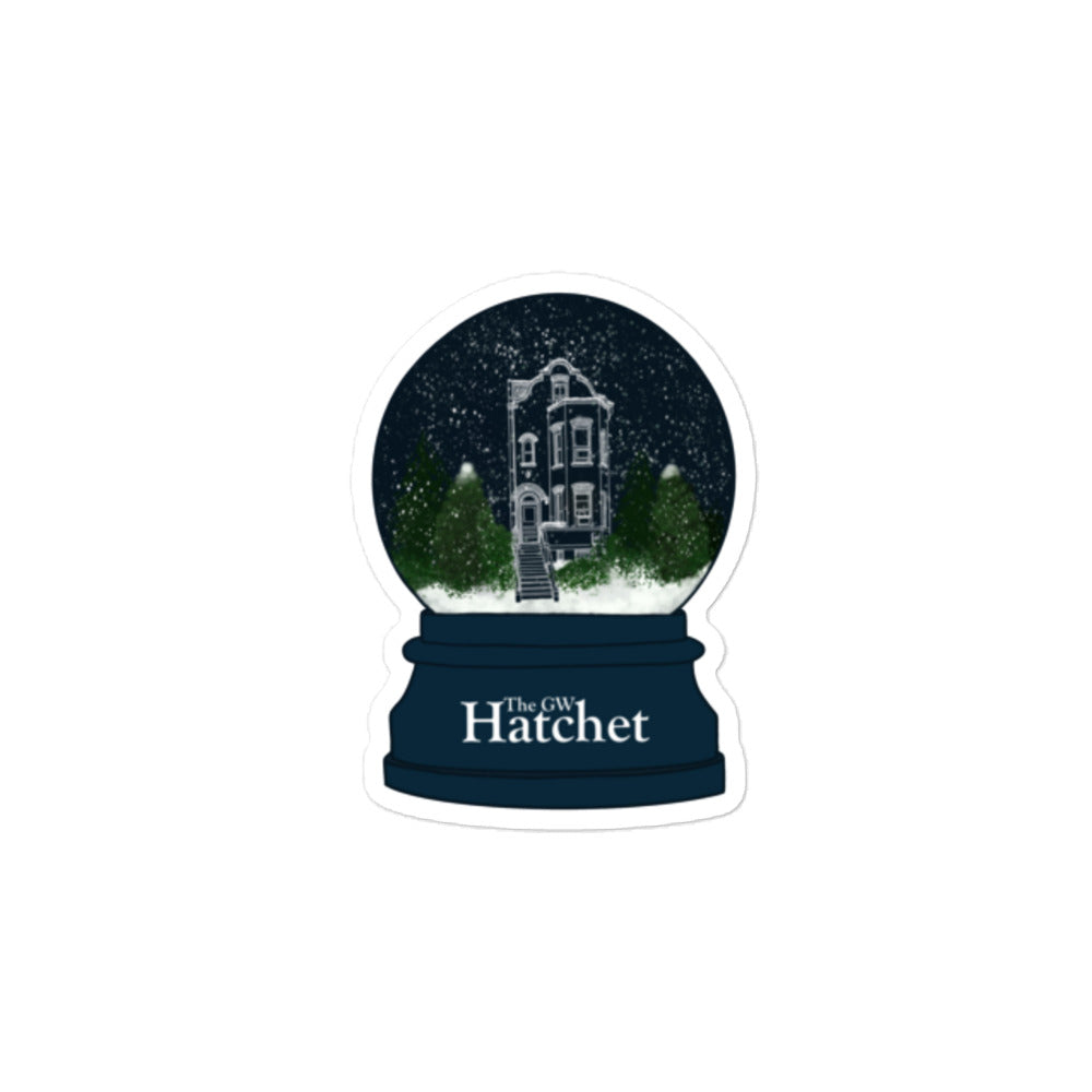 Navy Townhouse Snow Globe Sticker