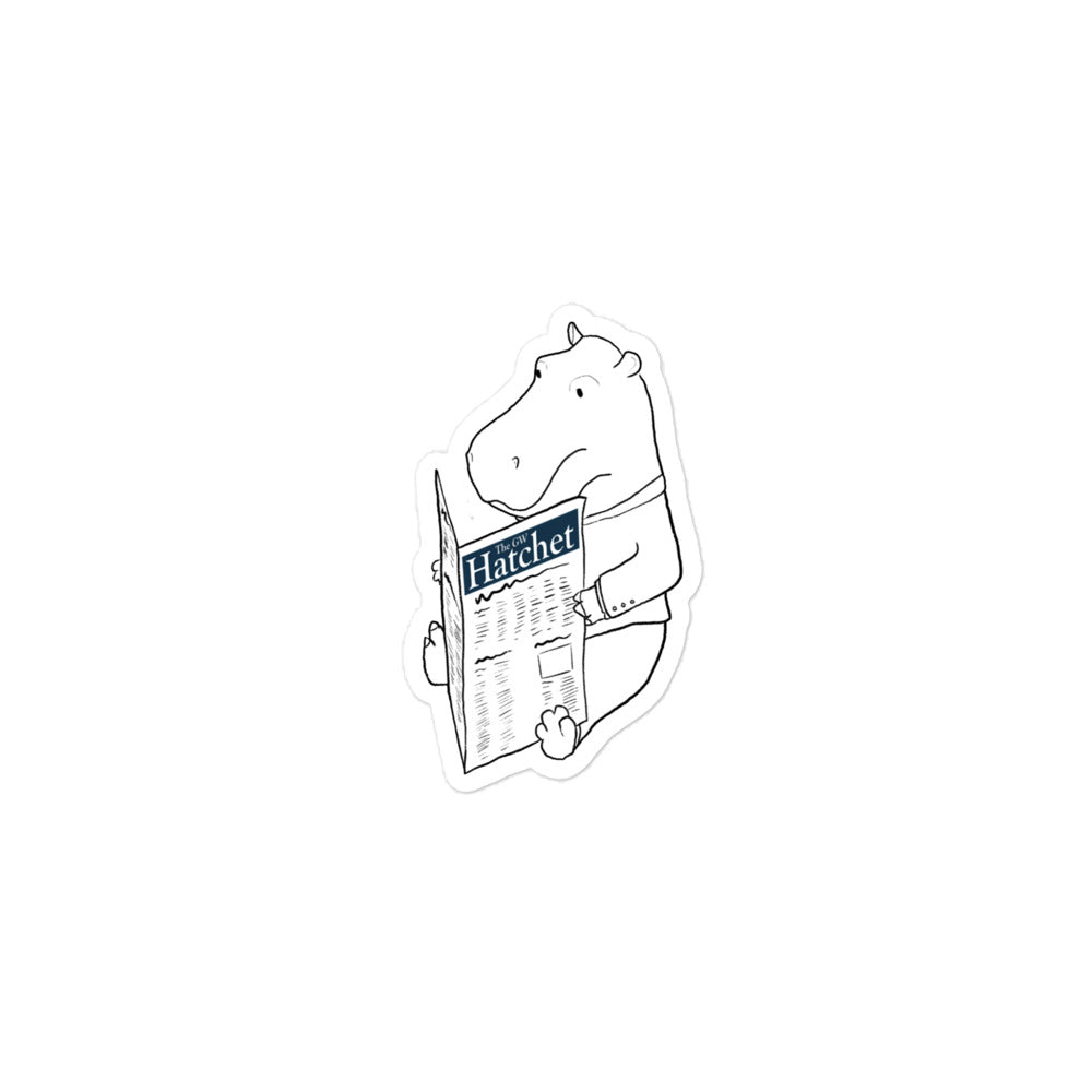 Hippo Reading Hatchet Sticker