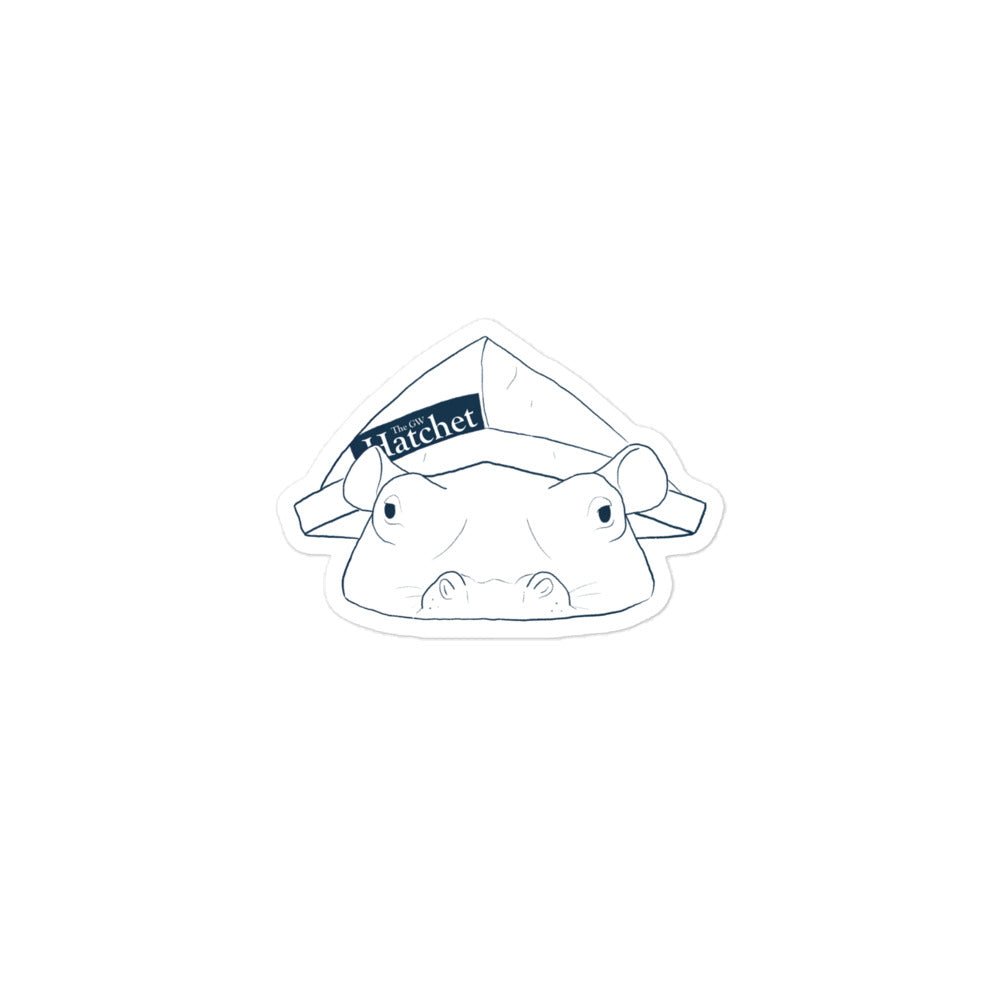 Hippo w/ A Hat Sticker