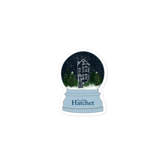 Sky Blue Townhouse Snow Globe Sticker