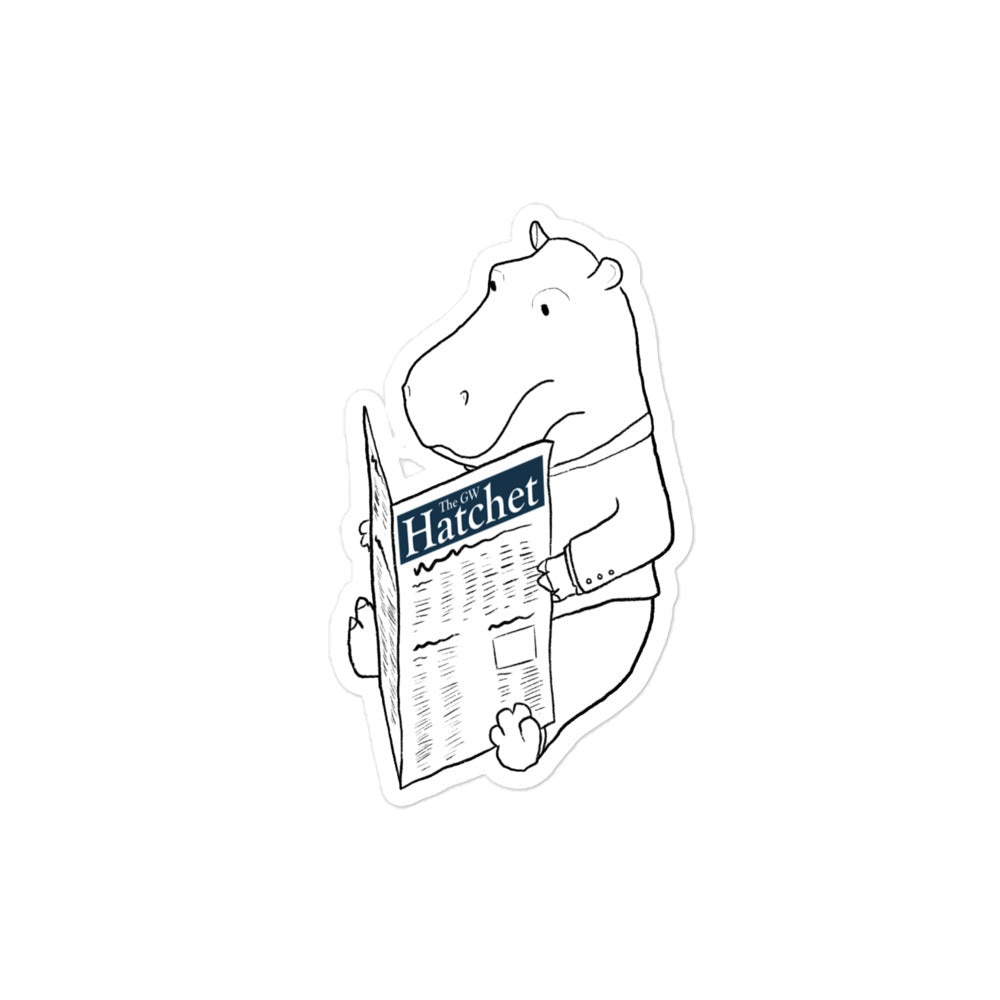 Hippo Reading Hatchet Sticker