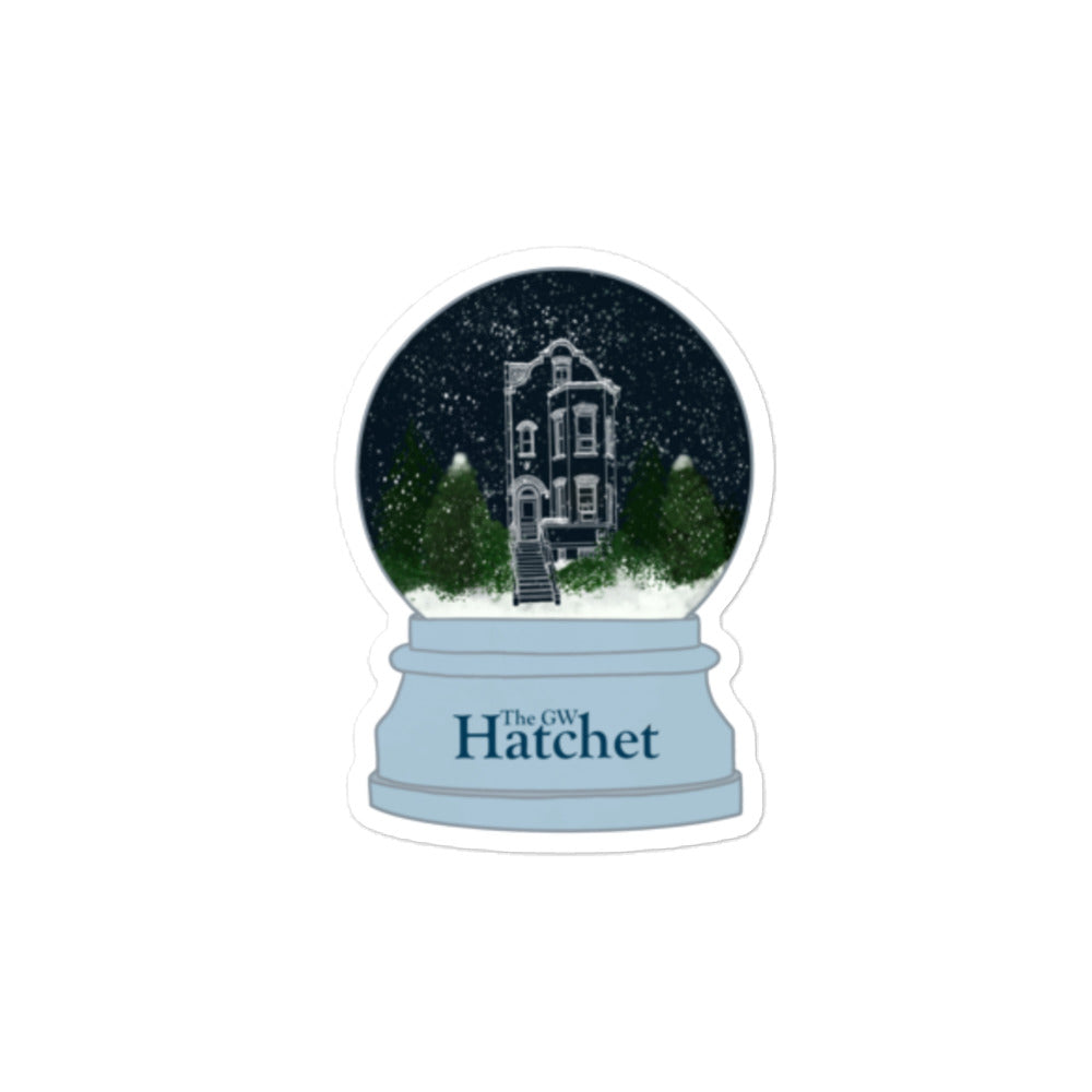 Sky Blue Townhouse Snow Globe Sticker