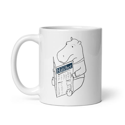 Hippo’s Morning Paper Glossy Mug