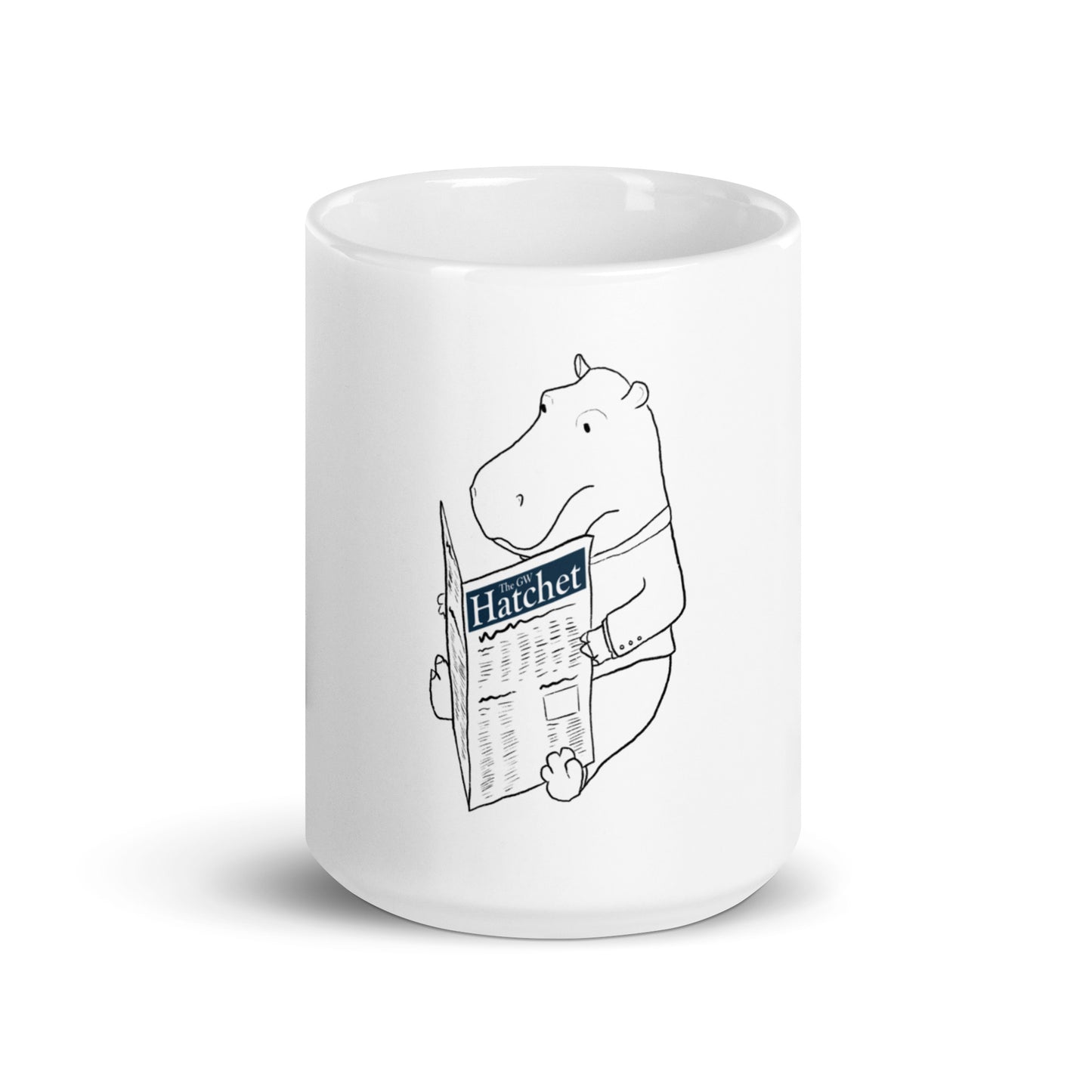 Hippo’s Morning Paper Glossy Mug