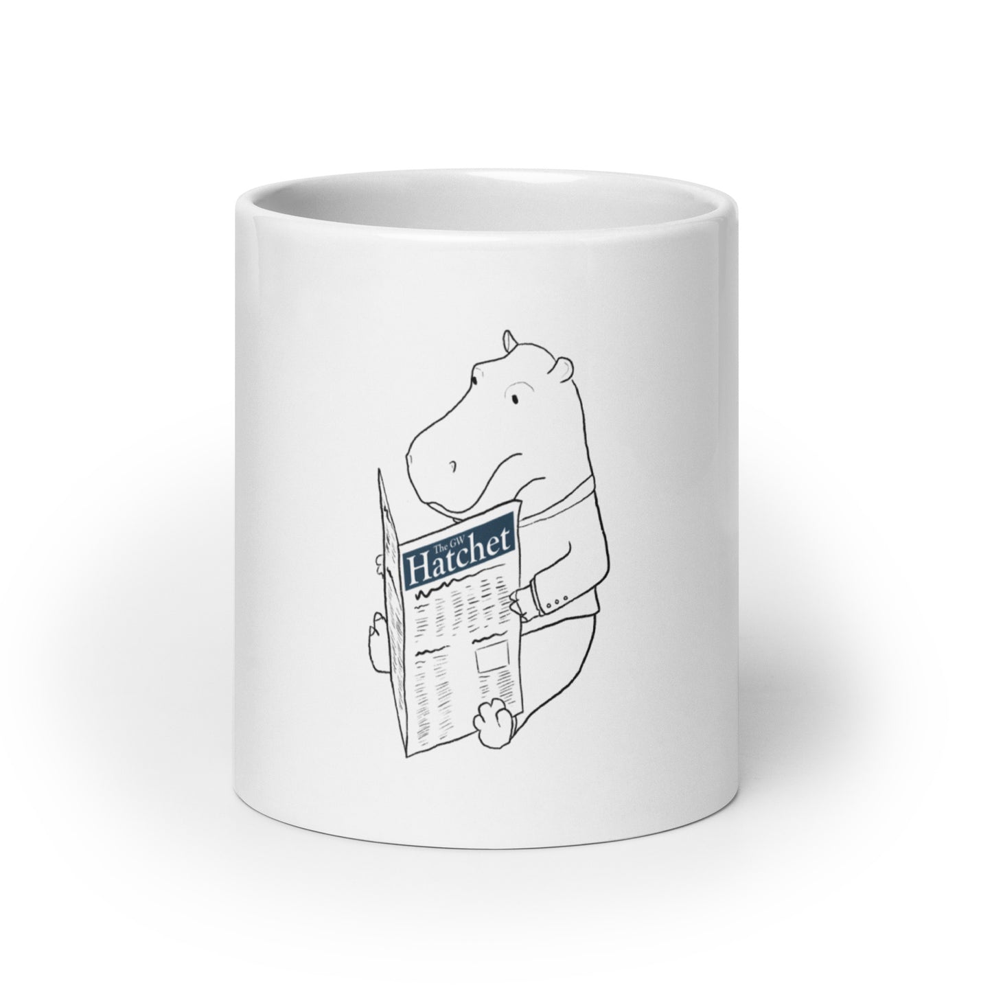 Hippo’s Morning Paper Glossy Mug