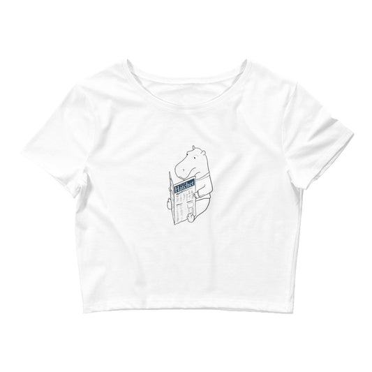 Hippo Reading Hatchet Crop Tee